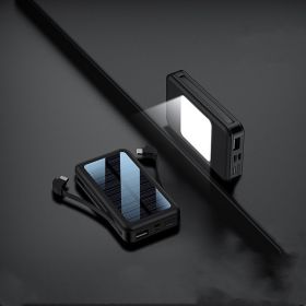 Ultra-thin Portable Large-capacity Solar Power Bank (Option: Black-20000Mah)