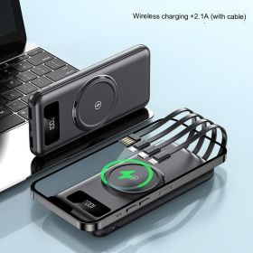 66W Comes With 3 Wires Super Fast Charge 20000mAh Power Bank Large Capacity Mobile Power (Option: Black B-20000mAh)