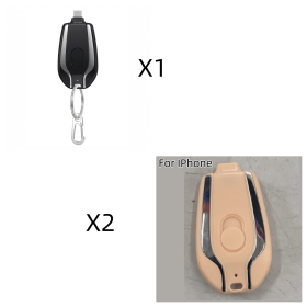 1500mAh Mini Power Emergency Pod Keychain Charger With Type-C Ultra-Compact Mini Battery Pack Fast Charging Backup Power Bank (Option: Bundle26-Set)