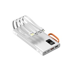 66W Comes With 3 Wires Super Fast Charge 20000mAh Power Bank Large Capacity Mobile Power (Option: White C-20000mAh)