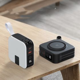 Magnetic Wireless Power Bank Five-in-one (Option: White-10000 MA)