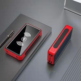 Outdoor Camping Power Supply Stall Solar Energy (Option: Wine Red-100000mAh)