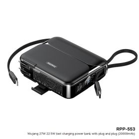 45W With Cable Fast Charge Mobile Power Portable (Option: RPP553 Black-20000 MA)