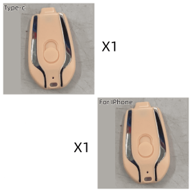 1500mAh Mini Power Emergency Pod Keychain Charger With Type-C Ultra-Compact Mini Battery Pack Fast Charging Backup Power Bank (Option: Bundle8-Set)