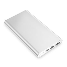 Power Bank 12000mAh Ultra-thin Aluminum Alloy Power Bank (Color: Silver)