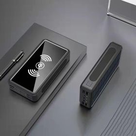 Outdoor Camping Power Supply Stall Solar Energy (Option: Black-100000mAh)