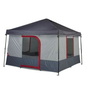 6 Person Canopy Tent, Straight Leg Canopy Sold Separately (Color: Red Grey, material: Polyester Taffeta)