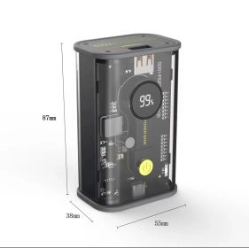 Creative Transparent Industrial Power Bank 10000mAh (Color: Black)