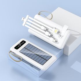 66W Comes With 3 Wires Super Fast Charge 20000mAh Power Bank Large Capacity Mobile Power (Option: White-20000Mah)